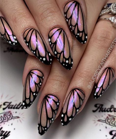 Butterfly Nail Designs, Butterfly Nail Art, Blush Nails, Almond Nails Designs, Trendy Nail Design, Butterfly Nail, Luxury Nails, Nail Art Ideas, Dream Nails