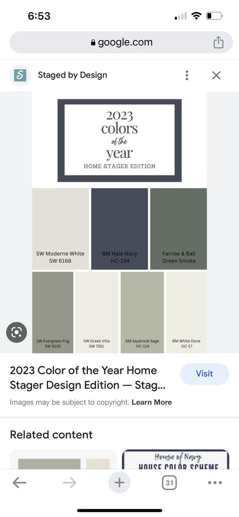 Navy Brown Green Color Palette, Gray Navy Sage Bedroom, Blue And Green Farmhouse Bedroom, Hale Navy Whole House Color Scheme, White Dove And Green, Blue Green Home Color Scheme, Sage Green And Blue Home Decor, Hale Navy And Green, Hale Navy Color Scheme