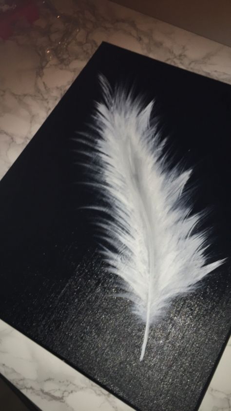 Feather Acrylic Painting, Soft Pastel Art, Paint Nite, Feather Painting, Feather Art, White Feather, Art Painting Acrylic, Pastel Art, Pebble Art