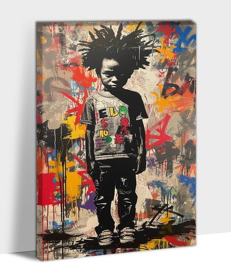 PRICES MAY VARY. 📏There is Always a Size that Suits You! - The abstract banksy graffit theme pictures wall art is 12x18 inches. It's not too big or too small. But please measure the size you need before purchasing. You can put it on the table or hang it on the wall. What makes you happy is that we provide five different sizes for you to choose from. 🎨Incredibly Bright Colors - It adds a touch of personality and charm to the space, making it stand out from boring wall decor. Framed fashion abst Pop Graffiti, Art Prints Black, Graffiti Canvas, Picture Painting, Banksy Graffiti, Theme Pictures, Painting For Living Room, Wall Art Colorful, Graffiti Wall Art