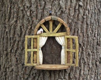 Fairy Doors On Trees, Fairy Garden Doors, Wheelbarrow Garden, Fairy Garden Supplies, Fairy Crafts, Diy Fairy, Garden Girls, Garden Windows, Fairy Doors