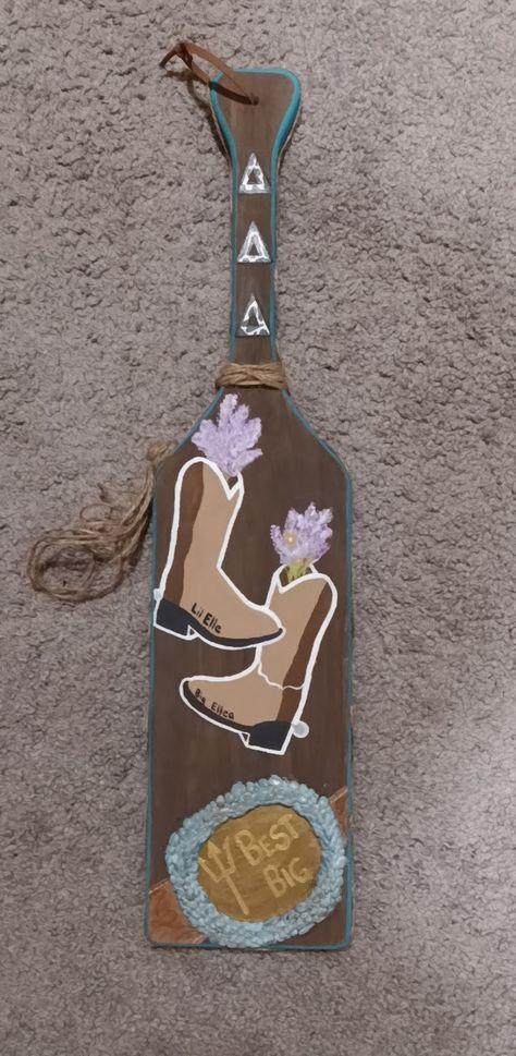 Cowgirl Sorority Paddle, Sorority Paddles Country, Western Paddle Sorority, Country Paddle Sorority, Western Sorority Paddle, Paddle Decor Ideas Sorority, Sorority Paddles Ideas Big Little, Big Paddles Sorority, Aoii Paddle