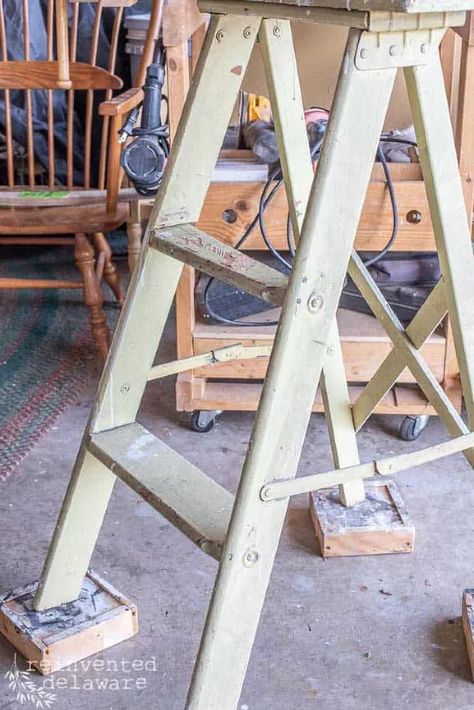 Upcycled Step Ladder Decorating Ideas | Hometalk Ladder For Plants, Old Wooden Ladder Ideas, Small Ladder Decor Ideas, Step Ladder Decor, Step Ladder Ideas, Wooden Ladder Ideas, Upcycle Ladder, Old Wood Ladder, Repurposed Ladders