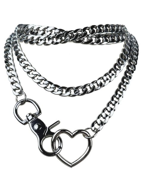 PRICES MAY VARY. 【Design Features】: Experience our double-layer heart O-ring slip chain. The flat chain design, which ensures smoothness, along with carefully selected chain colors and heart ring accessories, makes it perfect for everyday wear, showcasing a unique style. 【Material】: This slip chain necklace made from high-quality zinc alloy and electroplating process, the overall finish is smooth and shiny. Each product is 100% handmade, ensuring high quality and durability. 【Multiple Wearing St Chain Heart Necklace, Stainless Steel Jewelry Women, Slip Chain, Silver Jewelry Necklaces, Clear Necklace, Chunky Chain Necklace, Electroplating Process, Ring Accessories, Jewelry Board