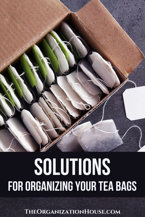 Solutions for Organizing Your Tea Bags - The Organization House How To Store Tea Bags, Organizing Tea Bags, How To Organize Tea Bags, Vertical Tea Bag Storage, Tea Bag Caddy, Tea Bag Storage, Acrylic Containers, Tea Display, Tea Organization