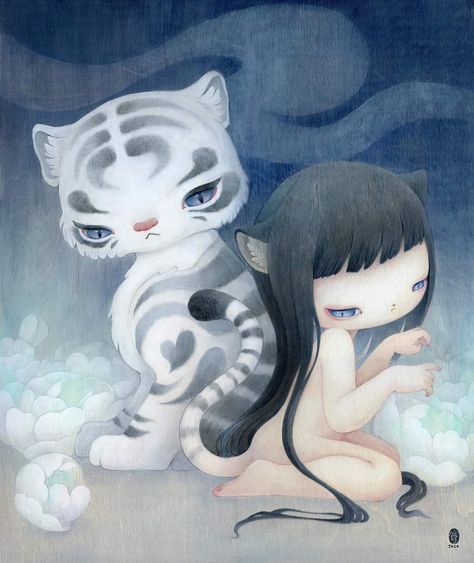 Illustration Art Fashion, Magical Characters, Art Fashion Illustration, Superflat, Pencil Portraits, Mother Art, Virtual Art, Arte Inspo, White Tiger