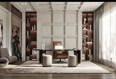 Powder Table Dressing Rooms, Office Interior Design Luxury Classic, Grand Office Design, New Classic Office Interior Design, Modern Luxury Study Room Design, Classical Office Design, Modern Classic Office Design, Small Luxury Office, Classical Office Interior