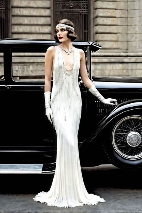 20s Wedding Dress, Gatsby Party Outfit, Gatsby Outfit, 1920s Evening Dress, 1920s Looks, Art Deco Party, Gatsby Theme, Gatsby Party, 1920s Fashion