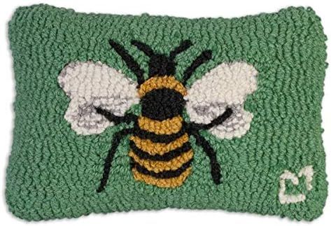 HANDCRAFTED QUALITY: Our natural wool 8 x 12 Honey Bee pillow is hand hooked by skilled artisans who create long-lasting decorative pillows that are perfect on any bed, couch or rocking chair. NEW ZEALAND WOOLS: Our distinctive 100% natural, non-allergenic, wool pillow covers incorporate pure New Zealand wool, recognized for superior comfort, breathability and lasting quality. Hand Hooked Pillows, Bee Pillow, Hooked Pillow, Hooked Wool, Wool Throw Pillows, Garden Pillows, Wool Throw, Wool Pillows, Couch Pillows