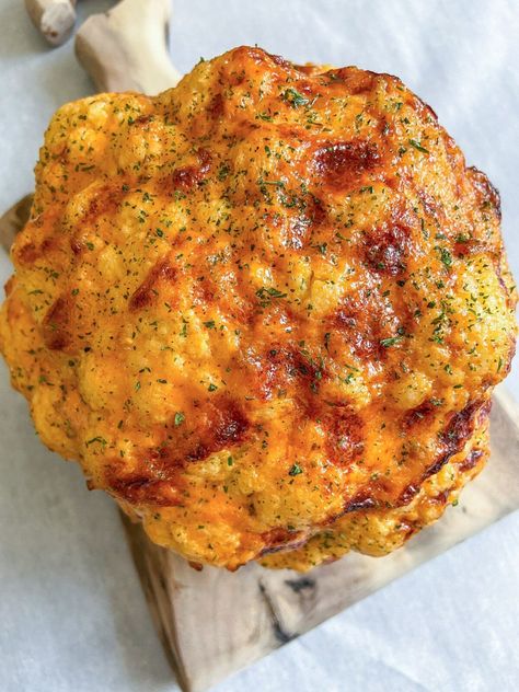 Whole Roasted Cauliflower Cooking Whole Cauliflower, Whole Roasted Cauliflower With Mayo And Cheese, Whole Head Cauliflower Recipes, Whole Roasted Cauliflower Recipes, Whole Cauliflower Recipes, Whole Cauliflower Roasted, Roasted Whole Cauliflower, Whole Cauliflower, Roasted Cauliflower Recipe