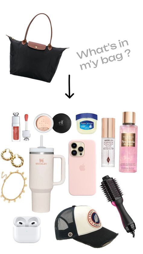 What's in my bag ? 🤔😍 Work Bag Essentials, Girly Christmas Gifts, What's In My Purse, Purse Ideas, Girly Christmas, What's In My Bag, Girly Car Accessories, Girly Car, In My Bag