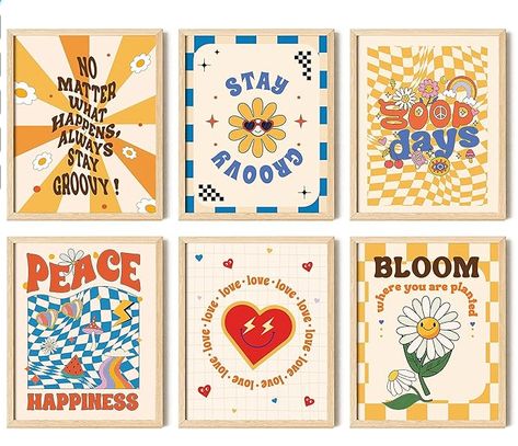 97 Decor Groovy Classroom Decor Aesthetic Pictures - Hippy Room Decor, Hippie Wall Decor, 70s Retro Wall Art Prints, Funky Flower Boho Groovy Posters for Nursery Bedroom Decorations (8x10 UNFRAMED) Classroom Decor Aesthetic, Hippy Room Decor, Groovy Decorations, Groovy Classroom Decor, 60s Bedroom Decor, Hippie Nursery, Groovy Bedroom, Room Decor Hippie, Hippie Wall Decor