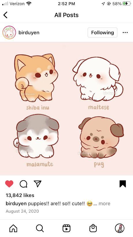 Cute Small Dog Drawing, Cute Fluffy Dog Drawing, Kawaii Dog Art, Cute Dog Drawing Kawaii, Chibi Dog, Dog Kawaii, Cute Dog Drawing, Arte Doodle, Cute Easy Doodles