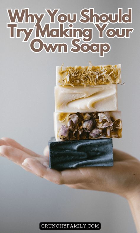 Natural Soap vs. Commercial Soap. Why You Should Try Making Your Own - Crunchy Family How To Make Organic Soap Bars, How To Make Natural Soap, How To Melt Soap, Natural Soap Making Recipes, Natural Soap Making, Natural Soap Colorants, Make Your Own Soap, Natural Homemade Soap, Homemade Soap Bars