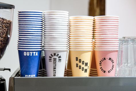 Kaibosh identity Cafe Branding Design, Paper Cup Design, Bar Restaurant Design, Architecture Restaurant, Design Café, Cafe Branding, Coffee Cup Design, Restaurant Branding, Coffee Packaging