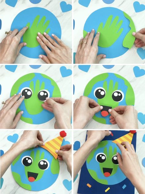 Here's Your Free Earth Craft Template Preschool Earth Day Art, Easy Earth Day Crafts For Preschool, Earth Day Craft Preschool, Earth Crafts Preschool, Recycling Preschool, Earth Day Crafts For Preschoolers, Earth Day Crafts For Kids, Recycle Preschool, Festival Crafts