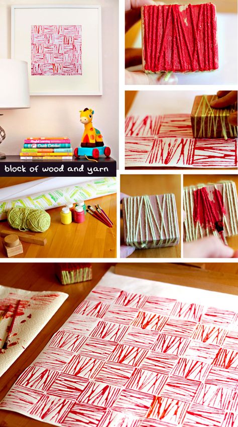 i would so put these up in my home...looks easy and fun to make! Easy Printmaking, Hantverk Diy, Pola Sulam, Diy Stamp, Camping Art, Elementary Art, Teaching Art, Art Activities, Diy Wall Art