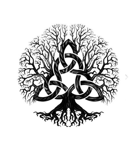 Nordic Tree Of Life Tattoo, Graphic Tattoo Ideas, Freya Tattoo, Triquetra Tattoo, Celtic Tree Tattoos, Mutterschaft Tattoos, Yggdrasil Tattoo, Viking Drawings, Celtic Tattoos For Men