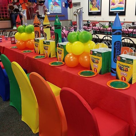 🖍🎈#MyFirstCrayola #BirthdayParty #1stBirthday #Crayola #Colorful #KidsParty #Crayons #ColoringBook #DelectablesBySeanteCake: @cakesbyrenee Crayon Theme Birthday Party, Crayola Birthday Party, Crayon Birthday Parties, Crayon Party, Art Themed Party, Kindergarten Graduation Party, Painting Birthday Party, Sesame Street Birthday Party, Painting Birthday