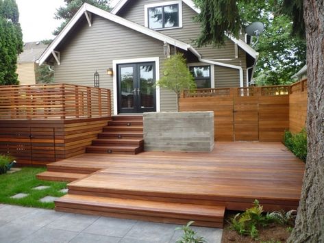 20+ Ground Level Deck Designs, Idea | Design Trends - Premium PSD, Vector Downloads Balustrade Ideas, Patio Plan, Ground Level Deck, Mountain Chic, Building A Floating Deck, Platform Deck, Backyard Patio Deck, Terrasse Design, Modern Deck