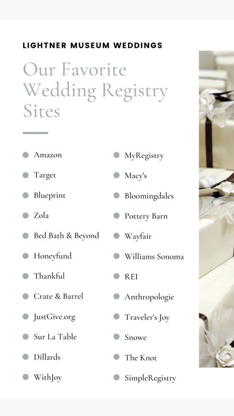 Lightner Museum, Wedding Registry Checklist, Best Wedding Registry, Wedding Wishlist, Bridal Registry, Wedding Planning Guide, Museum Wedding, Civil Wedding, Wedding Registry