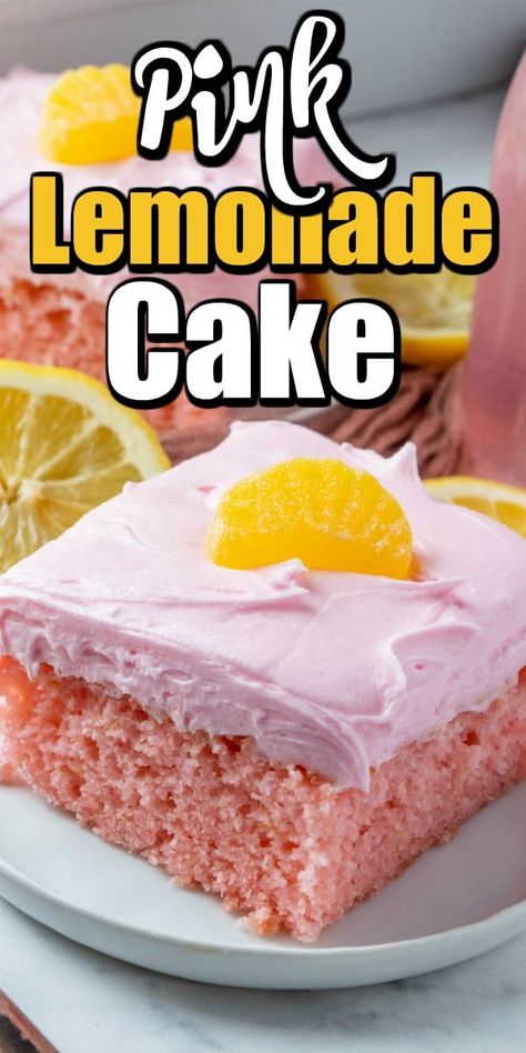 Pink Lemonade Cake Recipe, Cake Mix Ideas, Pink Lemonade Frosting, Lemonade Cake Recipe, Easy Lemonade, Pink Lemonade Cake, Strawberry Lemonade Cake, Citrus Party, Pink Lemonade Recipes