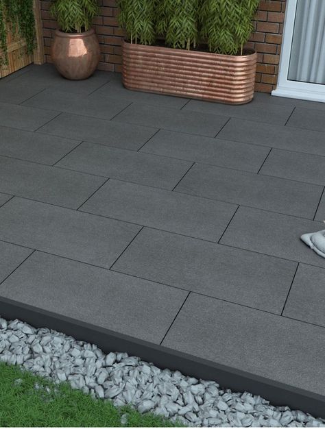 Townhouse Furniture, Tiled Patio, Small Patio Ideas Townhouse, Patio Ideas Townhouse, Outdoor Tile Patio, Garden Slabs, Small Patio Ideas, Porcelain Pavers, Outdoor Pavers