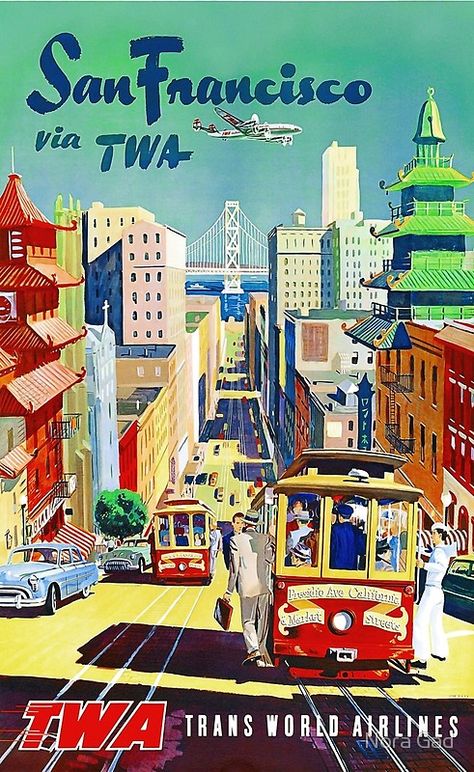 San Francisco Travel Poster 1950s Posters, San Francisco Vintage, San Francisco Print, San Francisco Streets, San Francisco Art, Vinyl Collection, Retro Travel Poster, San Francisco Travel, Vintage Travel Poster