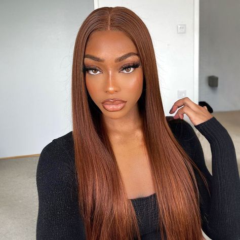 Arabella Hair 4x4 5x5 13x4 Lace Front Closure Wig #4 Chestnut Brown Color Straight Hair Wigs, 100% Unprocessed Virgin Remy Human Hair Wigs.