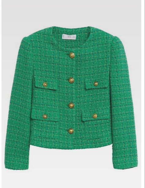 Green Chanel, Womens Tweed Jacket, Blazer Outfits Casual, Knitted Jacket, Winter Capsule Wardrobe, Green Blazer, Elegant Dresses For Women, Vintage Inspired Dresses, Looks Chic