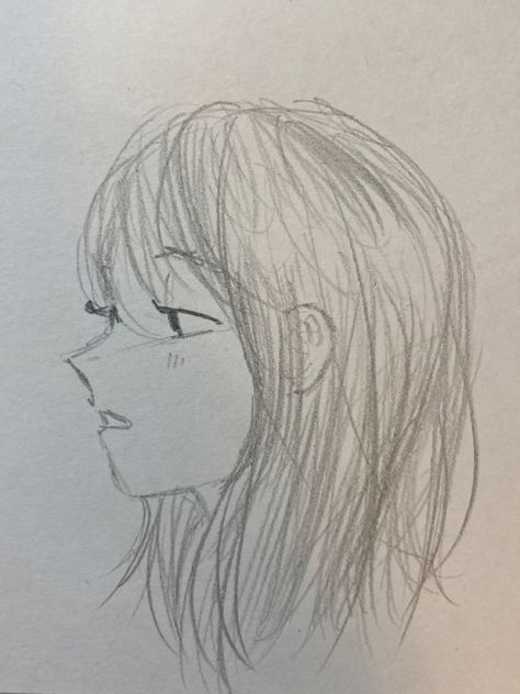 Side Profile Sketch Woman, Side Profile Drawing Reference Woman, Women Side Profile Drawing, Side Profile Woman Drawing, How To Draw Hair From The Side, Drawing Side Profile Female, Side Profile Drawing Woman, Side Pfp Drawing Reference, Hair Drawing Side View