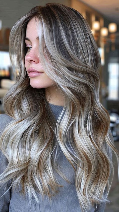 Dark Ash Blonde Hair Color Ideas, Blended Balayage Blonde, Balayage Summer, Ash Blonde Hair Balayage, Free Hairstyle, Blonde Lowlights, Balayage Ideas, Side Braids, Rambut Brunette