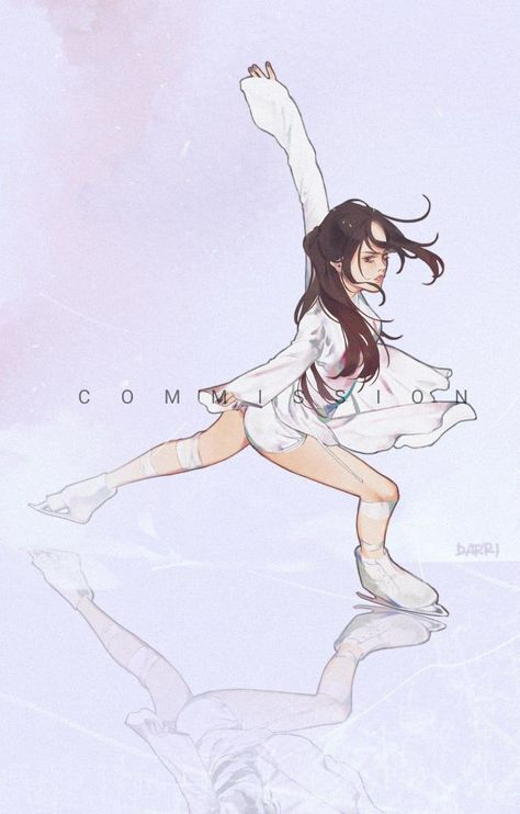 Ice Skate Drawing, Evgenia Medvedeva, Art Mignon, Skate Art, Art Poses, 영감을 주는 캐릭터, Book Art Drawings, Anime Poses Reference, Art Anime