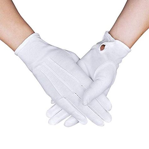 Amazon.com: Parade Gloves White Cotton Formal Tuxedo Costume Honor Guard Gloves with Snap Cuff, Coin Jewelry Silver Inspection Gloves 1 Pair: Clothing Moisturizing Gloves, White Uniform, Gloves White, Formal Tuxedo, Men's Gloves, Honor Guard, Cotton Gloves, Coin Jewelry, White Gloves