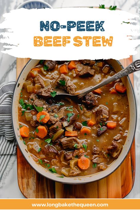 No Peek Beef Stew, No Peek Beef, Beef With Potatoes, No Peek, Potatoes Carrots, Slow Cooked Beef, Beef Stew Recipe, Healthy Lunch Recipes, Cooking Inspiration