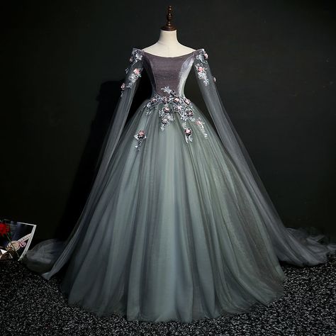 100% real cinza escuro do século xviii coroação cosplay vestido de baile Belle Vitoriano vestido medieval rainha renascença vestido de baile em Fantasias Masculinas Do Filme E TV de Novidade & Uso Especial no AliExpress.com | Alibaba Group डिजाइनर कपड़े, Velvet Prom Dress, A Line Evening Dress, Vintage Prom, Prom Dresses Vintage, Fantasy Gowns, Fairytale Dress, Dresses Elegant, Velvet Lace