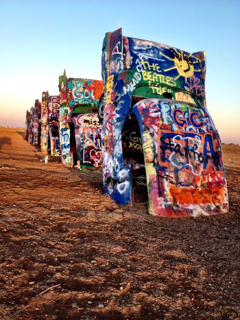 Route 66 - Cadillac Ranch Texas Cadillac Ranch Texas, Things To Do In 2023, Route 66 Attractions, Purple Motorcycle, Route 66 Trip, Cadillac Ranch, Route 66 Road Trip, Amarillo Texas, Historic Route 66