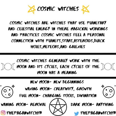 Cosmic Witchcraft Spells, Cosmic Witch Spells, Cosmic Witch Altar, Celestial Witchcraft, Cosmic Witch Aesthetic, Lunar Witch Aesthetic, Secular Witch, Cosmic Witchcraft, Different Types Of Witches