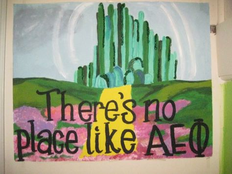 But more like, there's no place like hOMe (with the phi instead of the O :)) Tumblr, Wizard Of Oz Bid Day Theme, Wizard Of Oz Bid Day, Recruitment Banner, Recruitment Graphics, Aoii Sorority, Wizard Of Oz Theme, Phi Sigma Pi, Sigma Alpha Iota