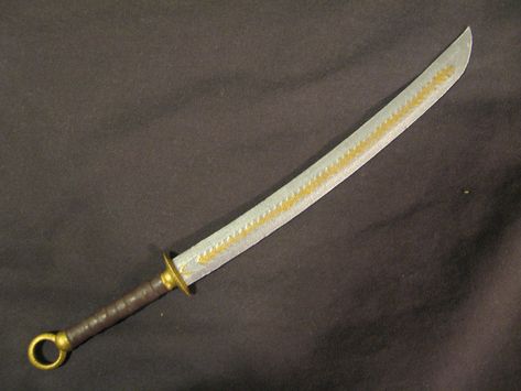 Curved Sword miniature 1 by cmhArt Curved Swords, Tactical Swords, Cool Swords, Desk Toys, Fantasy Inspiration, Medieval Fantasy, Axes, Swords, Thor