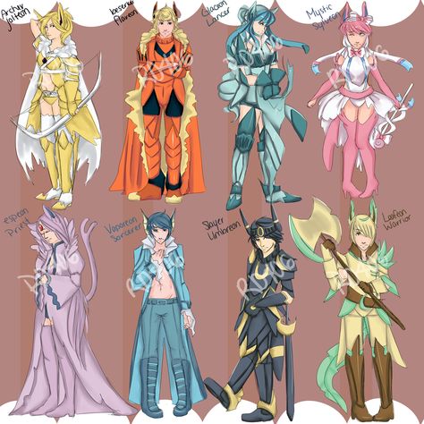 Mmorpg Eeveelution adoptables by Rd406 on DeviantArt Human Eeveelutions, Eeveelutions Human, Eevee Human, Eeveelutions Cosplay, Eevee Wallpaper, Deviantart Pokemon, Like Pokemon, Pokemon Human Form, Eevee Evolution