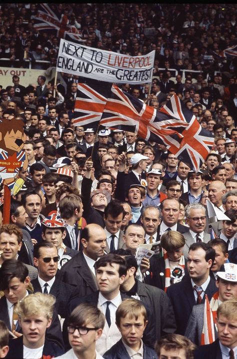 Liverpool fans with Banner at World Cup 1966 World Cup Final, Cup Final, World Cup, Liverpool, England, Football, The World, American Football