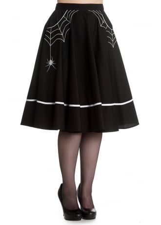 Hell Bunny Miss Muffet Skirt, £31.99 Pinup Skirt, Black Flare Skirt, 50s Skirt, Miss Muffet, Halloween Skirt, Rocker Girl, Spider Webs, 1950s Style, Psychobilly