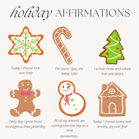 Positive affirmations for the holiday season December Affirmations Aesthetic, Winter Positive Quotes, December Reminders, Christmas Positivity, Winter Affirmations, December Motivation, Holiday Affirmations, December Affirmations, Christmas Affirmations