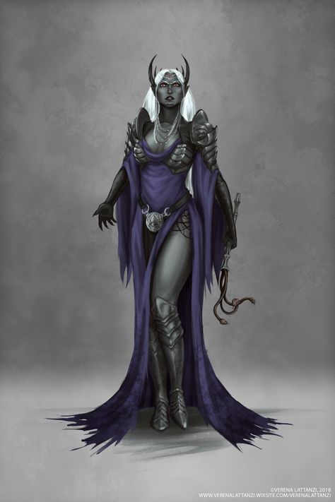 ArtStation - Drow Priestess, Verena Lattanzi Drow Priestess, Half Drow, Dnd Elves, Spider Queen, Random Character, Night Elf, Rpg Map, Forgotten Realms, Fantasy Races