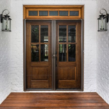 Double Screen Doors, Aluminum Screen Doors, Double Door Entryway, Retractable Screen Door, Double Doors Exterior, Sliding Screen Doors, Porch Windows, French Doors Exterior, Brick Molding