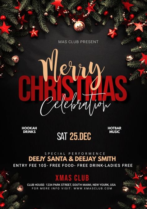 Party Design Poster, Christmas Poster Design, Christmas Party Flyer, Christmas Invitation Card, Christmas Party Poster, Christmas Flyer Template, Christmas Party Invitation Template, Advertisement Template, Christmas Flyer