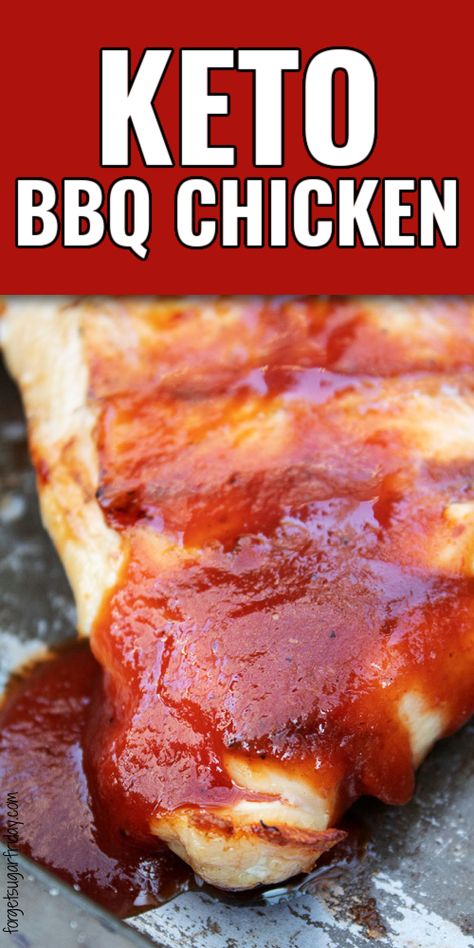 Keto Barbecue Chicken, Low Carb Bbq Chicken, Keto Bbq Chicken, Crock Pot Keto, Bbq Keto, Sugar Free Barbecue Sauce, Chicken Bakes, Keto Bbq Sauce, Keto Basics