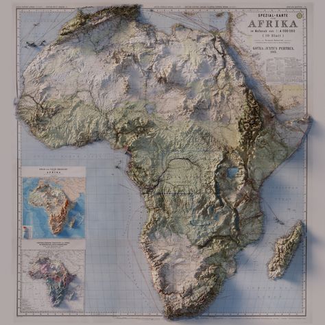 Renovated Special Map of Africa on Behance Art Infographic, World Geography Map, Topographic Map Art, Maps Aesthetic, Cartography Map, Topography Map, Finance Infographic, Urban Design Graphics, Map Layout