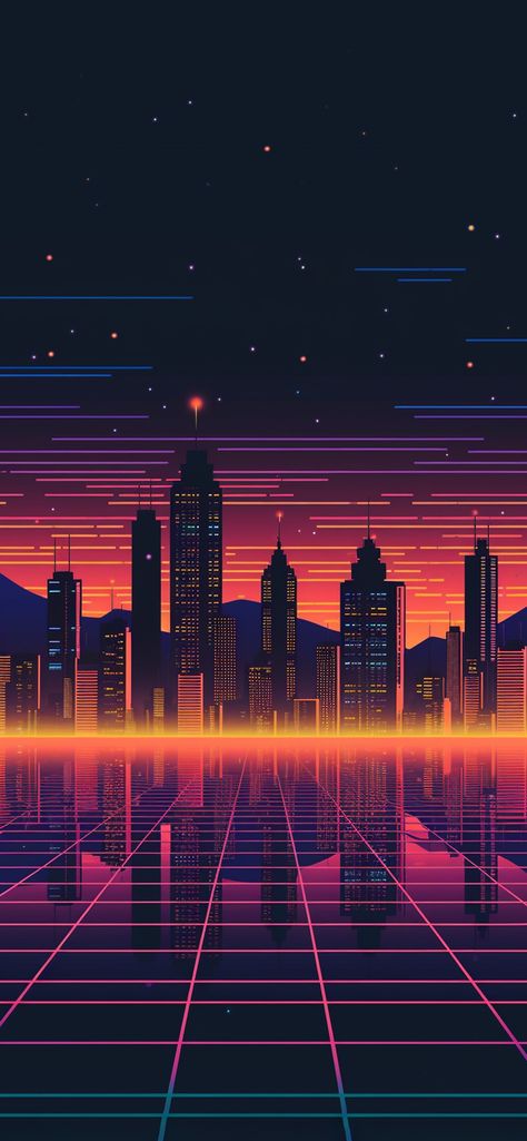 80s Retro Sci-Fi City Wallpaper - 80s Retro Sci-Fi Wallpaper Phone 80s Wallpaper, City Wallpapers, Scifi City, 80s Outfits, Sci Fi Wallpaper, Retro Sci Fi, Sci Fi City, Retro Wallpaper Iphone, Robot Concept